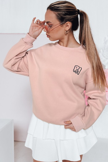 Bluza damska oversize z haftem SOFTSLON różowa Dstreet BY1432