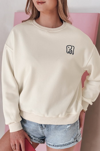 Bluza damska oversize z haftem SOFTSLON ecru Dstreet BY1433