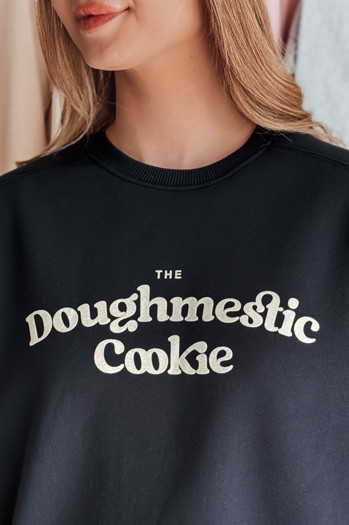 Bluza damska oversize z nadrukiem COOKIES granatowa Dstreet BY1447