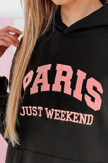 Bluza damska oversize z kapturem PARISSIA czarna Dstreet BY1453