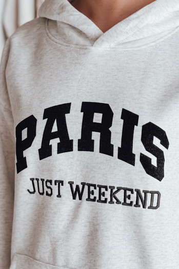 Bluza damska oversize z kapturem PARISSIA szara Dstreet BY1456