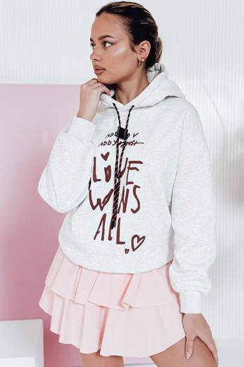 Bluza damska oversize z kapturem LOVEWILL szara Dstreet BY1468