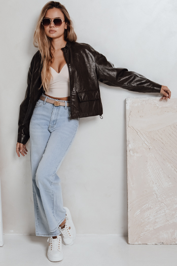 Spodnie damskie jeansowe wide leg FLOWLESS niebieskie Dstreet UY2682