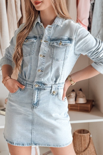 Sukienka jeansowa mini JENSAGA niebieska Dstreet EY2592
