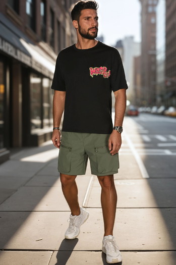 T-shirt męski z nadrukiem czarny Dstreet RX5645