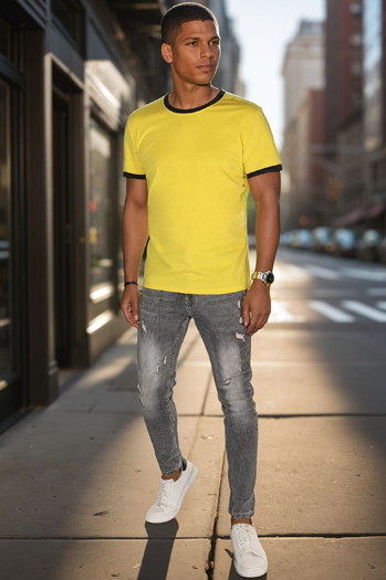 T-shirt męski basic żółty Dstreet RX5660