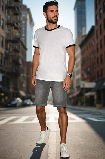 T-shirt męski basic biały Dstreet RX5662