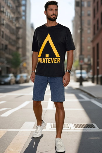 T-shirt męski z nadrukiem czarny Dstreet RX5666