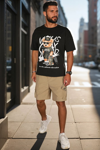 Spodenki męskie materiałowe bojówki khaki Dstreet SX2511