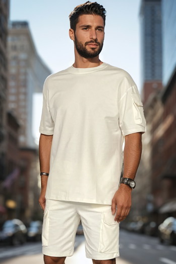 Komplet męski basic biały Dstreet AX0798