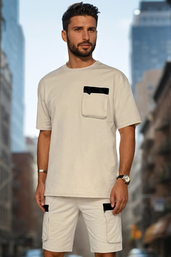 Komplet męski dresowy khaki Dstreet AX0809