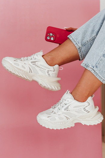 Sportowe sneakersy damskie BLAZERO białe Dstreet ZY0900