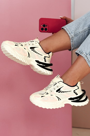 Sportowe sneakersy damskie BLAZERO beżowe Dstreet ZY0901