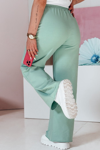 Spodnie damskie dresowe wide leg DRESLINA miętowe Dstreet UY2690