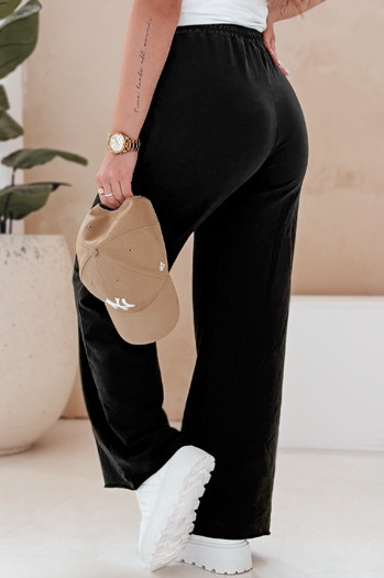 Spodnie damskie dresowe wide leg DRESLINA czarne Dstreet UY2692