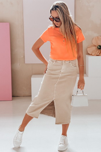 Bluzka damska one size prążkowana KISS LOOK pomarańczowa Dstreet RY2840