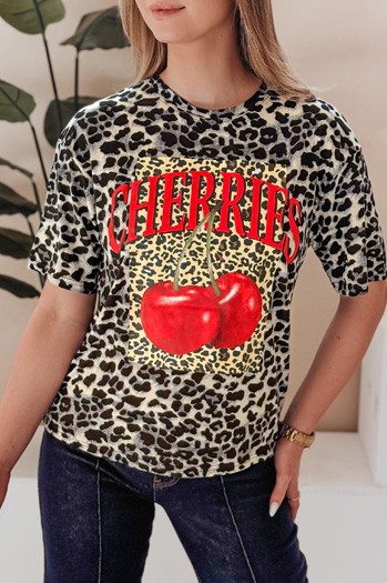 T-shirt damskie oversize w cętki ZESTSTYLE szary Dstreet RY2842