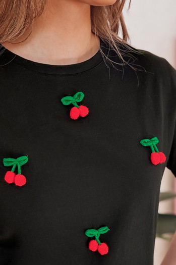 T-shirt damski CHERETTE czarny Dstreet RY2847