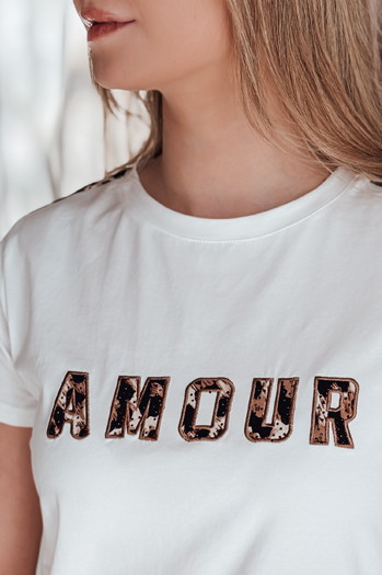 T-shirt damskie z haftem AMOROSA biały Dstreet RY2856