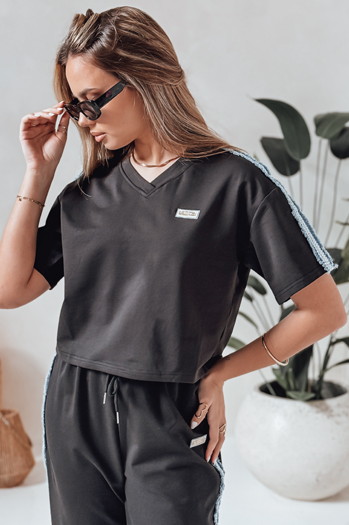 Komplet damski dresowy oversize SPORT LIKE czarny Dstreet AY1146