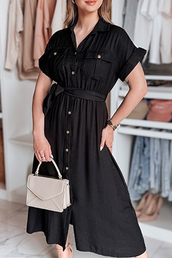 Sukienka maxi lniana SUNNI LOVE czarna Dstreet EY2606