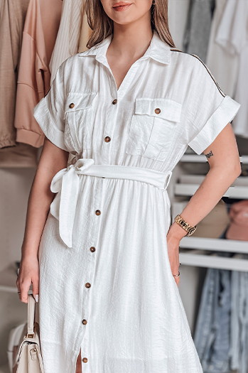 Sukienka maxi lniana SUNNI LOVE biała Dstreet EY2608