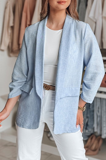 Marynarka damska oversize SOFT LOVE niebieska Dstreet PY0132