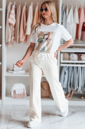 Spodnie damskie dresowe DRESSANIK ecru Dstreet UY2703