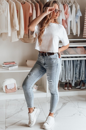 Spodnie damskie jeansowe TAVELLIA niebieskie Dstreet UY2705