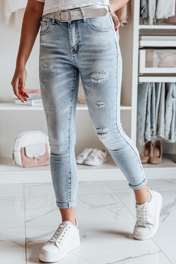 Spodnie damskie jeansowe FASHIONIX niebieskie Dstreet UY2708