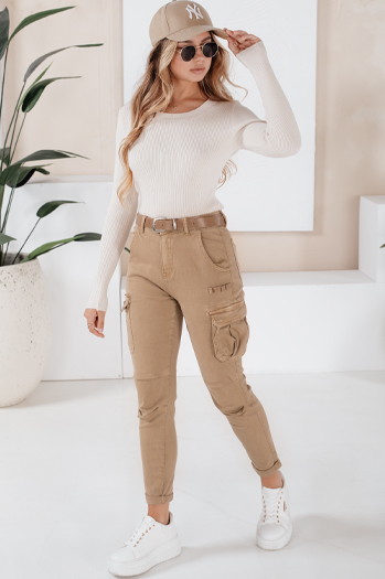 Spodnie damskie cargo CARGOIF khaki Dstreet UY2713