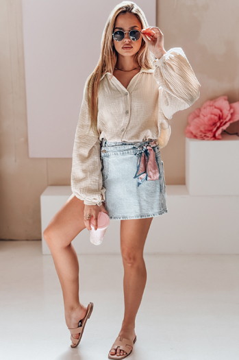 Koszula damska oversize muślinowa MUSLINEA beżowa Dstreet DY0478