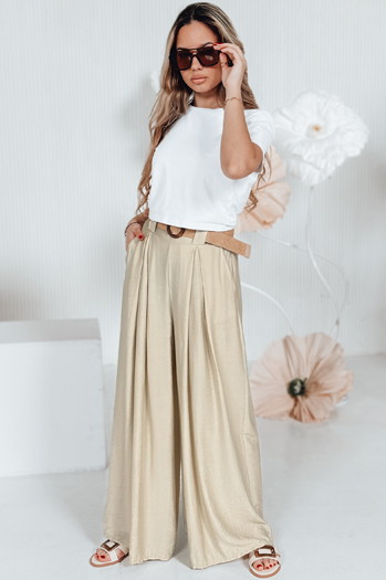 Spodnie damskie MIRELOU beżowe Dstreet UY2716