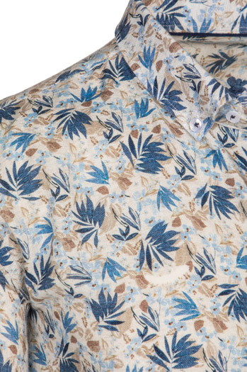 Koszula męska w kwiaty biała Dstreet DX2634