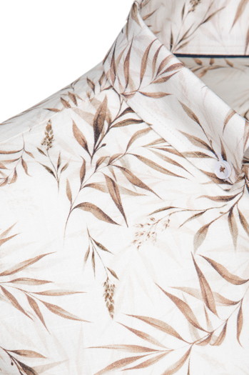 Koszula męska w liście biała Dstreet DX2639