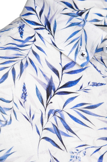 Koszula męska w liście biała Dstreet DX2640