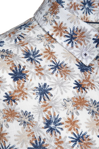 Koszula męska w kwiaty biała Dstreet DX2645