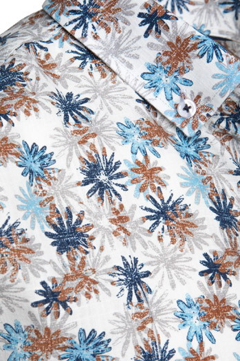 Koszula męska w kwiaty biała Dstreet DX2646