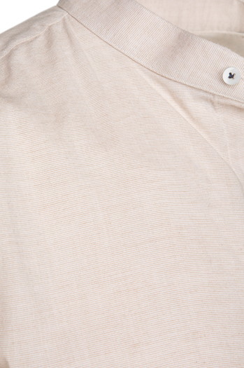 Koszula męska casualowa ze stójką beżowa Dstreet DX2651