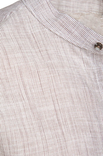 Koszula męska ze stójką z długim rękawem brązowa Dstreet DX2660