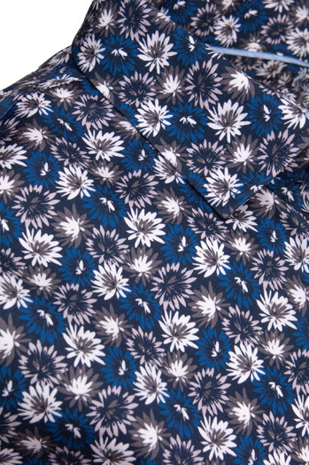 Koszula męska we wzory z długim rękawem granatowa Dstreet DX2666