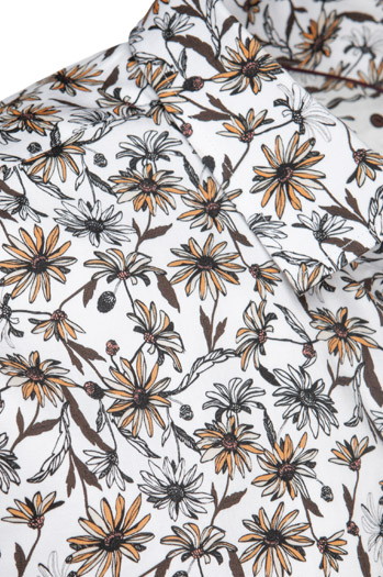 Koszula męska w kwiaty biała Dstreet DX2667