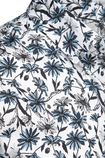 Koszula męska w kwiaty biała Dstreet DX2668