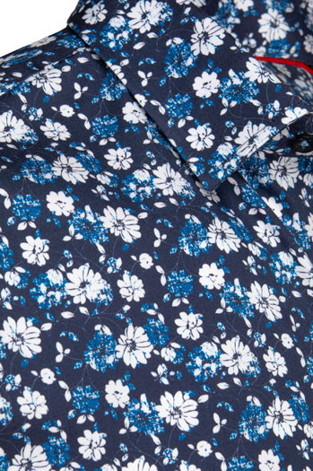 Koszula męska we wzory z długim rękawem granatowa Dstreet DX2671