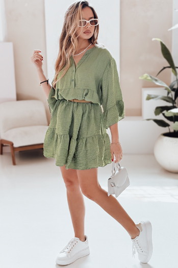 Sukienka letnia muślinowa LYVONNE ciemnozielona Dstreet EY2616