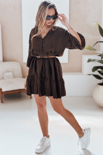 Sukienka letnia muślinowa LYVONNE ciemnobrązowa Dstreet EY2617