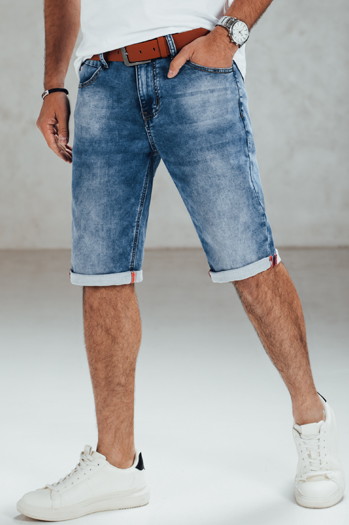 Spodenki męskie jeansowe niebieskie z paskiem Dstreet SX2558