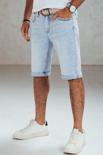 Spodenki męskie jeansowe niebieskie z paskiem Dstreet SX2559