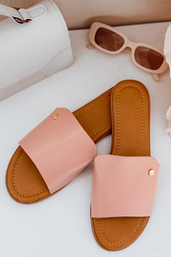 Klapki damskie CHICBASE różowe Dstreet ZY0938