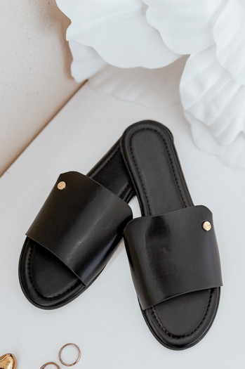 Klapki damskie CHICBASE czarne Dstreet ZY0939